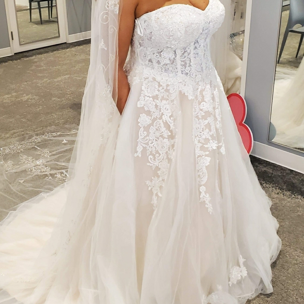 *NEW* Wedding dress and vail for sale